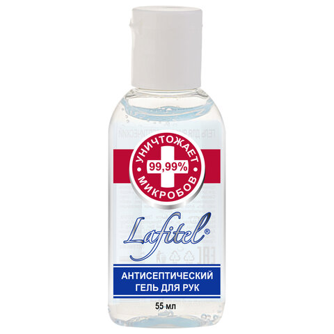 Антисептик-гель для рук (спирт 68%) 55 мл, LAFITEL (Лафитель), алоэ, честный знак