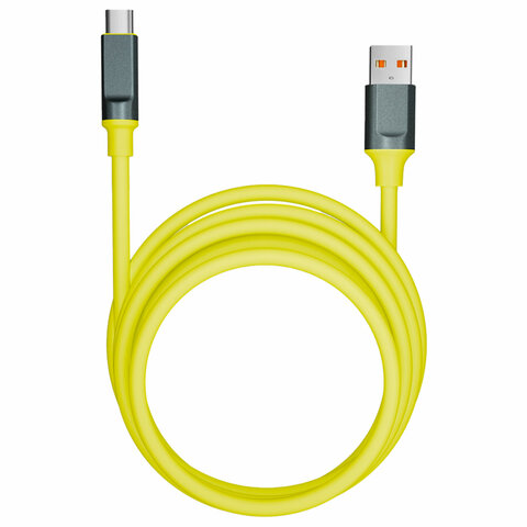 Кабель BOLD USB – Type-C, 1 м, 3 А, SMARTBUY, для быстрой зарядки и передачи данных, толстый, желтый, 18133, 3112BOLD-YELLOW