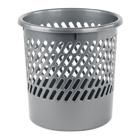 Корзина для бумаг STAFF "Basic" сетчатая, 10 л, серая, 237918