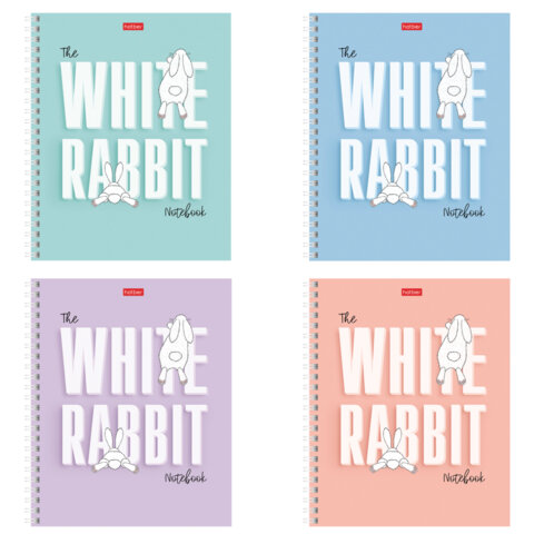 Тетрадь А5, 48 л., HATBER гребень, клетка, обложка картон, "Следуй за белым кроликом" (микс), 087016, 48Т5В1гр