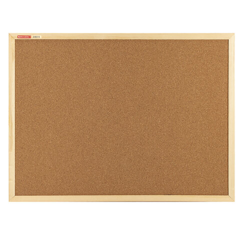 Доска пробковая для объявлений 45х60 см, деревянная рамка, BRAUBERG Wood, 238310