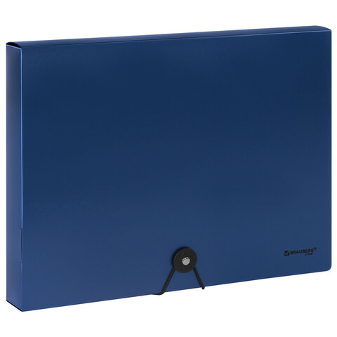 Папка-короб на резинках СИНЯЯ, А4, BRAUBERG, 40 мм, 0,8 мм, 273081