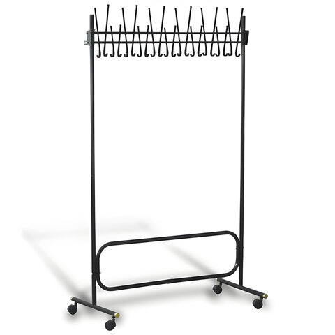 Вешалка напольная "СК (СКР)", 1,9 м, 22 крючка, металл, черная, передвижная