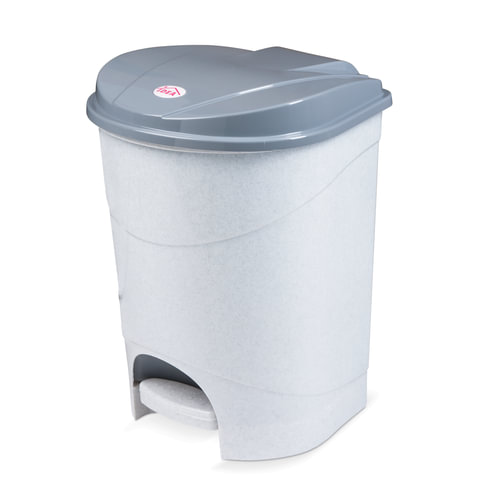 Ведро мусорное с КРЫШКОЙ и ПЕДАЛЬЮ 19 литров, 39х30,5х30,5 см, серое, IDEA, М2892