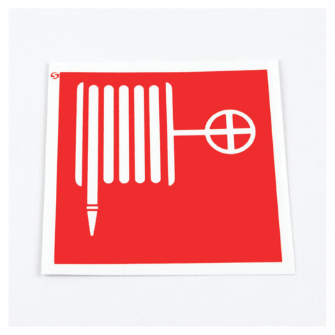 Знак пожарной безопасности "Пожарный кран", КОМПЛЕКТ 10 штук, 100х100 мм, пленка, F02