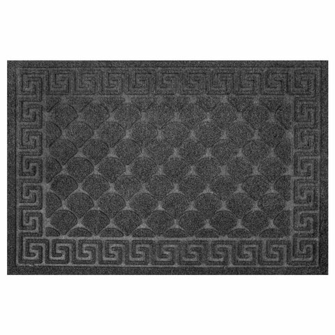 Коврик придверный 40х60 см, СЕРЫЙ, грязезащитный, 430 г/м2, фактурный рисунок ЧЕШУЙКИ, ЛЮБАША, 701058