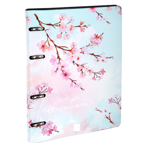 Тетрадь на кольцах А5 (180х220 мм), 80 листов, под кожу, клетка, BRAUBERG VISTA, Inspiration, 112124