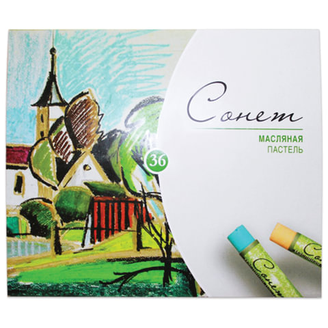 Пастель масляная художественная "Сонет", 36 цветов, круглое сечение, Невская Палитра, 7041157