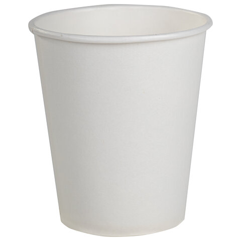 Стакан одноразовый бумажный 165/195 мл, D 70 мм, КОМПЛЕКТ 100 шт., однослойный, белый, холодное/горячее, Ve, ФОРМАЦИЯ, HB70-195-0000