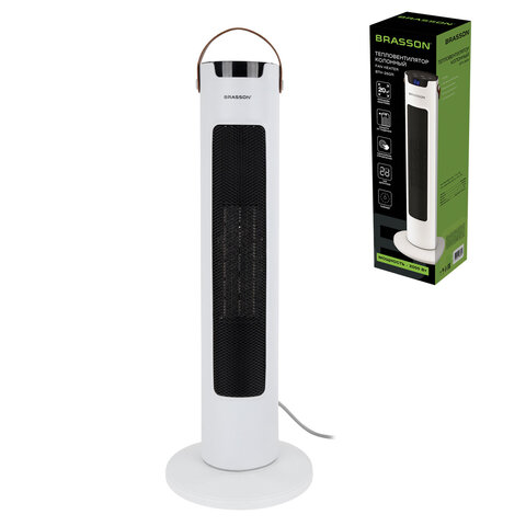 Тепловентилятор колонный керамический BRASSON BTH-26GR, 2000 Вт, 61 см, сенсор, 3 режима, 457782