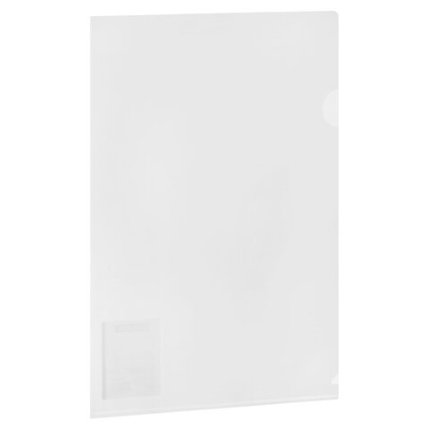 Папка-уголок жесткая А4 BRAUBERG UNIVERSAL, прозрачная, 0,18 мм, со штрихкодом, 273054