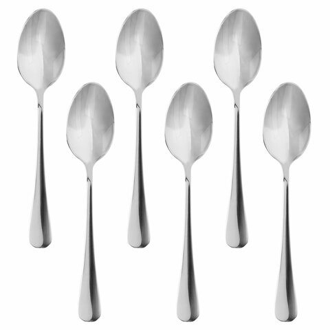 Ложки столовые STANDARD КОМПЛЕКТ 6 шт., полированная нержавеющая сталь, серебристые, ПАКЕТ, DASWERK (ДАСВЕРК), 881143, 609077