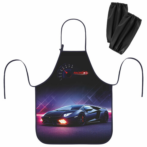 Фартук с нарукавниками для уроков труда ЮНЛАНДИЯ, регулировка по росту, 46х54 см, "Street power", 273767