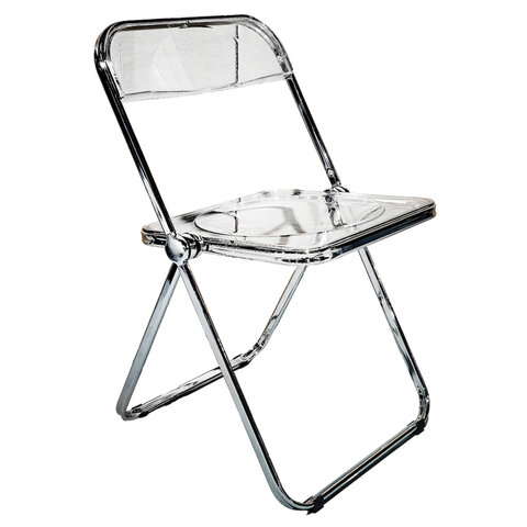 Стул складной прозрачный тонированный BRABIX "Glam CF-020", хромированный каркас, пластик, 533247
