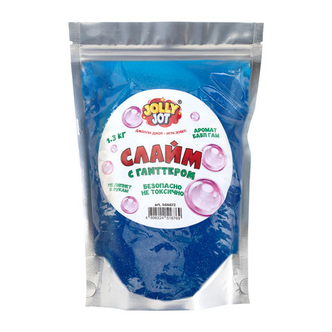 Слайм с глиттером, БОЛЬШОЙ ОБЪЕМ 1,3 кг, аромат бабл-гам, JOLLY JOT (ДЖОЛЛИ ДЖОТ), 666672