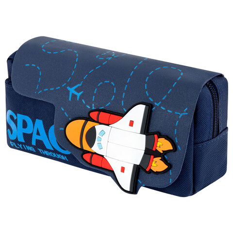 Пенал ЮНЛАНДИЯ ЮНИОР, 2 отделения, "Space rocket", 21х10х7 см, 273820