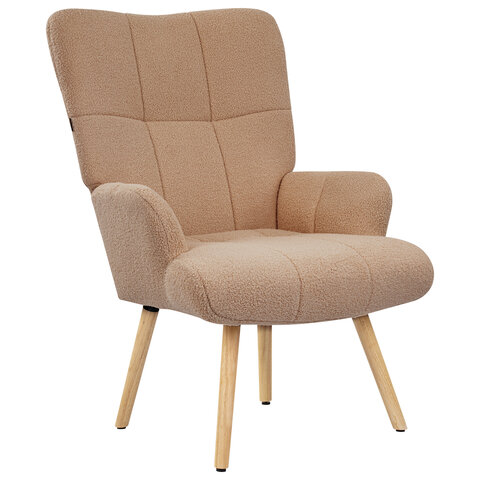 Кресло BRABIX "Soft LC-305", фактурная ткань букле (экомех), светло-бежевое, 533147