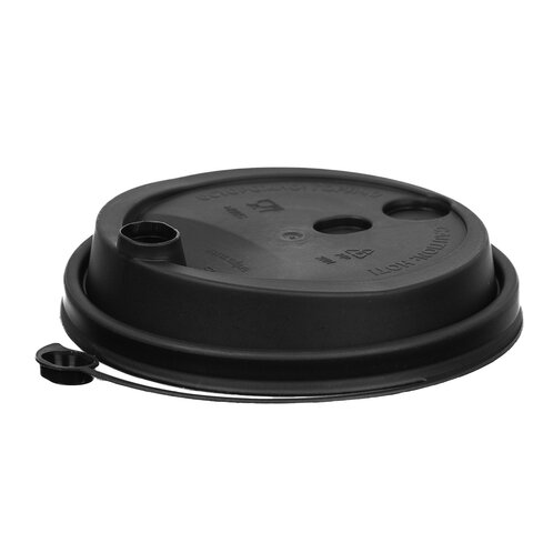 Крышка с питейником для бумажного стакана, ДИАМЕТР 90 мм, матовая черная, ПП, ВЗЛП, 3001М/Ч