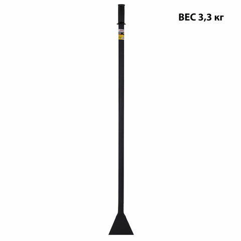 Ледоруб-топор шириной 14 см, ВЕС 3,3 кг, металлическая ручка 120 см, D=34 мм, СУПЕРУСИЛЕННЫЙ, черная порошковая окраска, ГРАНДМАСТЕР, 700346