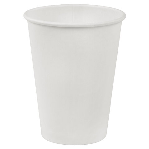 Стакан одноразовый бумажный 350/410 мл, D 90 мм, белый, КОМПЛЕКТ 1000 шт., холодное/горячее, WELDAY (ВЭЛДЭЙ), 702690