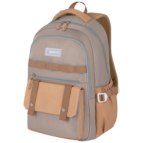 Рюкзак HEIKKI GOODLY (ХЕЙКИ) универсальный, 2 отделения, отделение для ноутбука, бежевый, 46x33x18 см, 273868