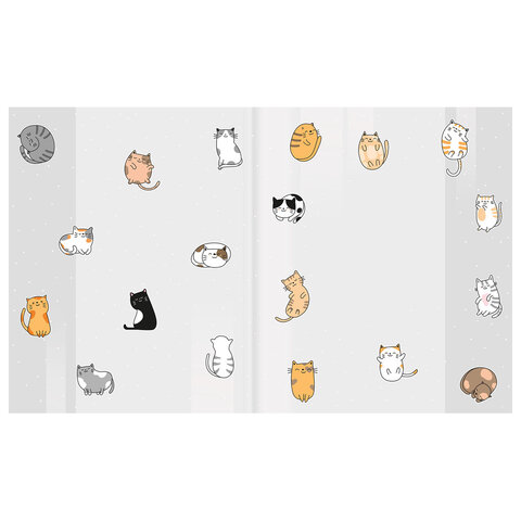 Обложки "CATS" для тетрадей и дневников, КОМПЛЕКТ 10 шт., ПЛОТНЫЕ, 210х350 мм, 110 мкм, FUNSTER (ФАНСТЕР), 274085