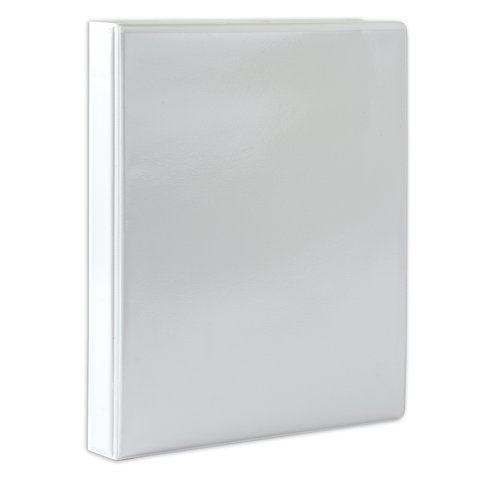 Папка на 4 кольцах с передним прозрачным карманом BRAUBERG, 35 мм, картон/ПВХ, белая, до 250 листов, 221486