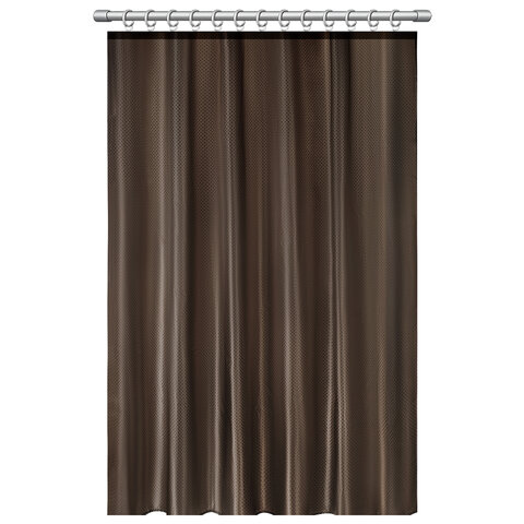Шторка для ванной ПОЛИЭСТЕР, 180х200 см, кольца в комплекте, КОРИЧНЕВЫЙ БРИЛЛИАНТ, PRIMILA (ПРИМИЛА), 700097