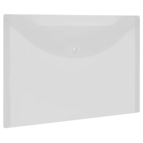 Папка-конверт с кнопкой МАЛОГО ФОРМАТА, А5, BRAUBERG "UNIVERSAL", прозрачная, 0,15 мм, 273065