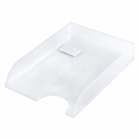 Лоток горизонтальный для бумаг BRAUBERG "Standard", 350х253х65 мм, прозрачный, 238349