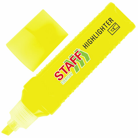 Текстовыделитель STAFF "EVERYDAY HL-707", ЖЕЛТЫЙ, линия 1-5 мм, скошенный наконечник, 152542