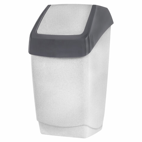 Ведро мусорное с КРЫШКОЙ (качающейся) 25 литров,"ХАПС", 55х30х28 см, серое, IDEA, М 2472