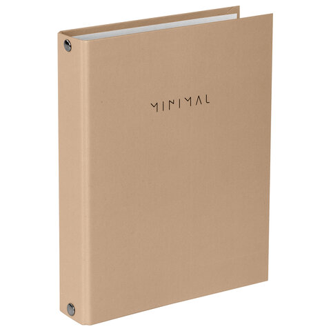 Тетрадь на кольцах А5 175х215 мм, 120 л., твердый картон, матовая ламинация, клетка, BRAUBERG "Minimal beige", 404997