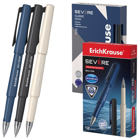 Ручка шариковая ERICH KRAUSE "Severe Stick Classic", СИНЯЯ, корпус ассорти,0,7 мм, линия 0,28 мм, 48079