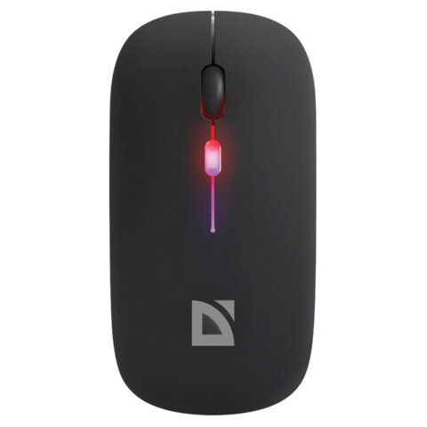 Мышь беспроводная DEFENDER Coda MB-261, 2.4 ГГц+BT, радужная, 3 кнопки + 1 колесо, 300 мАч, черная, 52261