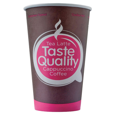 Стакан одноразовый бумажный 400/530 мл, D 90 мм, КОМПЛЕКТ 50 шт., однослойный, холодное/горячее, Taste Quality, ФОРМАЦИЯ, HB90-530-0399