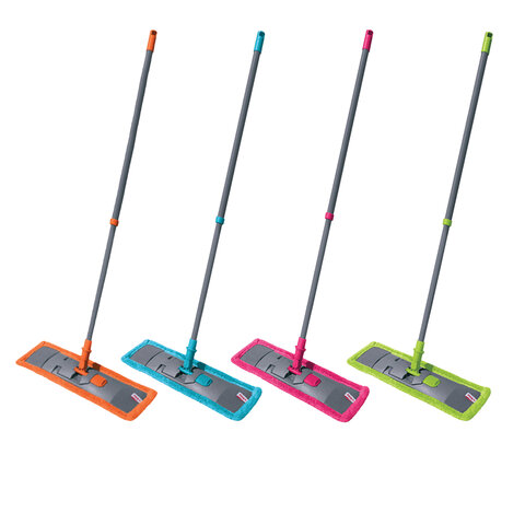 Швабра КОМПЛЕКТ черенок 72-130 см + флаундер + МОП микрофибра (ТИП К), еврорезьба, YORK "Classic", 81080