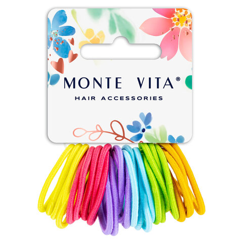 Резинки для волос НАБОР 30 шт., 0,3х9 см, разные цвета, MONTE VITA (МОНТЕ ВИТА), 457041
