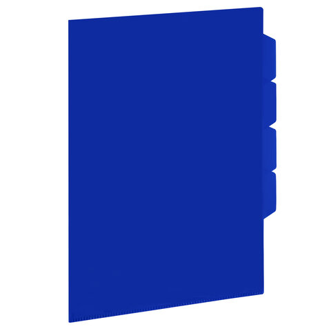 Папка-уголок 3 отделения, жесткая, непрозрачная, А4, BRAUBERG "SPECIAL", синяя, 0,15 мм, 273063