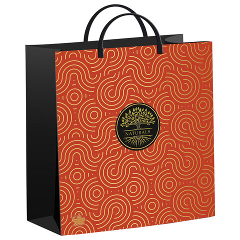 Пакет с пластиковой ручкой, мягкий пластик, 26х24см, "Естественный стиль", 140 мкм, н00255877