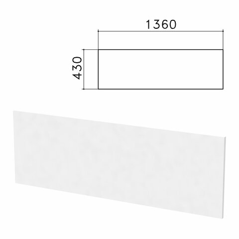 Экран-перегородка "Бюджет" (1360х16х430 мм), БЕЗ ФУРНИТУРЫ, белый, 402667-290