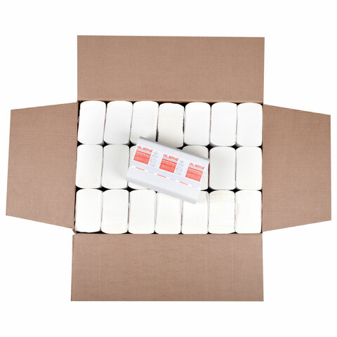 Полотенца бумажные 150 шт., LAIMA PREMIUM (H2), W-сложение, 2-слойные, белые, КОМПЛЕКТ 21 пачка, 32х21,6 см, 116378