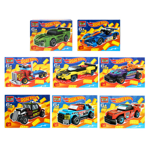 Конструктор пластиковый ROAD RACING, 51-102 детали, ассорти, ГОРОД МАСТЕРОВ