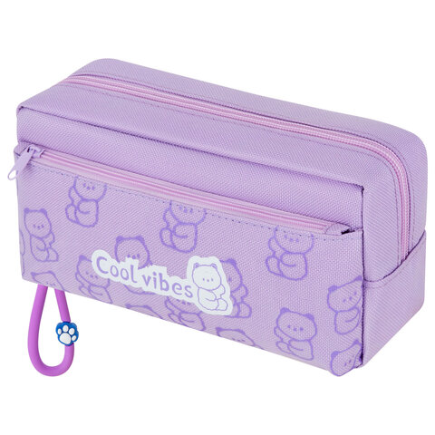 Пенал ЮНЛАНДИЯ ЮНИОР, 2 отделения, "Cool vibes", 21х9х8 см, 273821