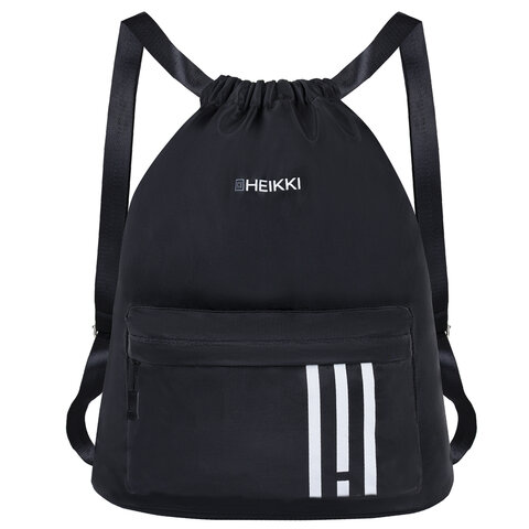 Рюкзак спортивный мешок HEIKKI CASUAL (ХЕЙКИ) с дополнительным карманом, 44х34 см, "Strips", 273458