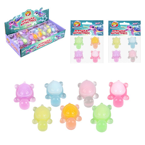 Игрушка-антистресс "ЧЕРЕПАШКИ. НАБОР 4 ШТУКИ", 4 см, ассорти 7 цветов, дисплей, JOLLY JOT (ДЖОЛЛИ ДЖОТ), 665816