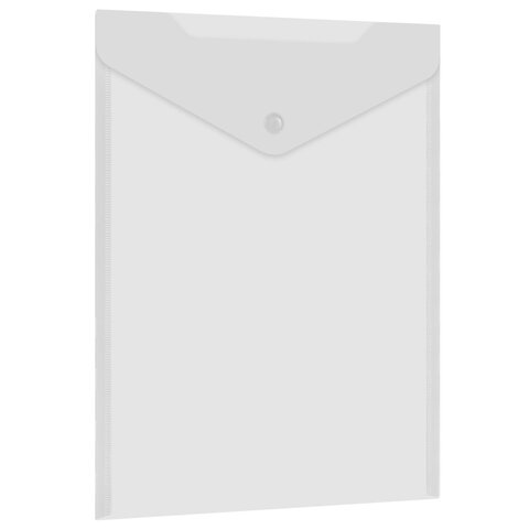 Папка-конверт с кнопкой А4, BRAUBERG "UNIVERSAL", до 100 листов, вертикальная, прозрачная, 0,15 мм, 273075