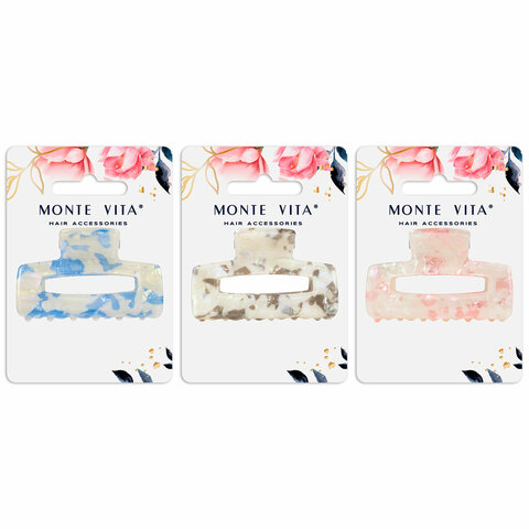 Краб для волос 6 см, АССОРТИ, MONTE VITA (МОНТЕ ВИТА), 457023