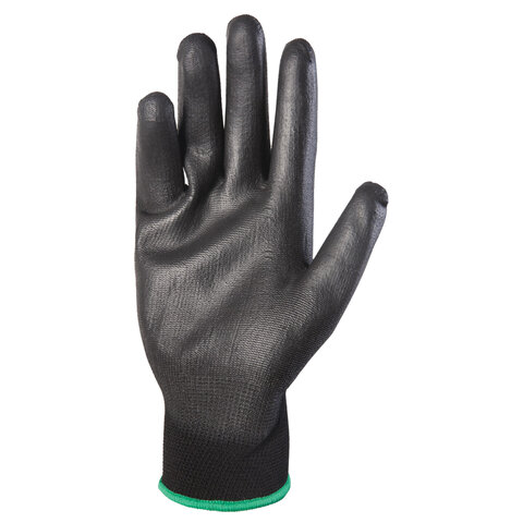 Перчатки нейлоновые JETA SAFETY, полиуретановое покрытие, КОМПЛЕКТ 12 пар, размер 10, XL (очень большой), черные, JP011b, JP011b-XL