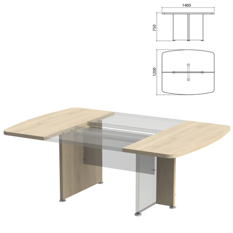 База стола для переговоров "Приоритет" 1400х1200х750 мм, кронберг (КОМПЛЕКТ)